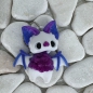 Preview: Pixie Fledermaus Weiß Lila Anhänger