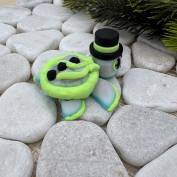 Schneemann-Schildkröte – Winterlicher Zauber in Schildkrötenform