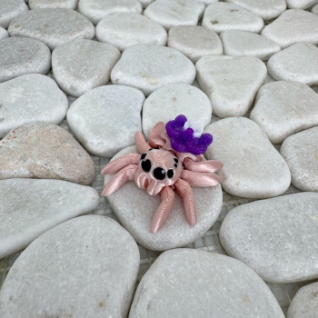 Mini Orchideen-Spinne – Bewegliche Fantasiefigur mit Blüte