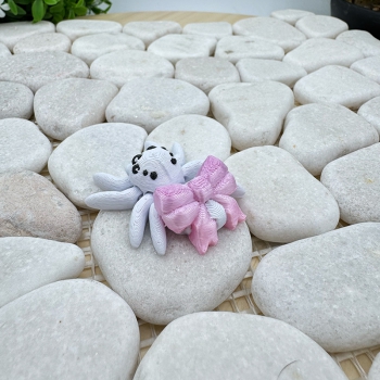 Mini Schleifen‑Spinne – Zuckersüß mit Schleife auf dem Rücken